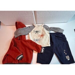 Gymboree‎ Andy Evan Baby Outfit Hoodie Shirt Pants 3 6 Months Planes Paw Print